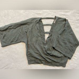 Green Deep V Neck Sweater